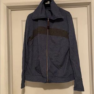 Le Verde FleeceLined Blue Zip Down Gray Stripe